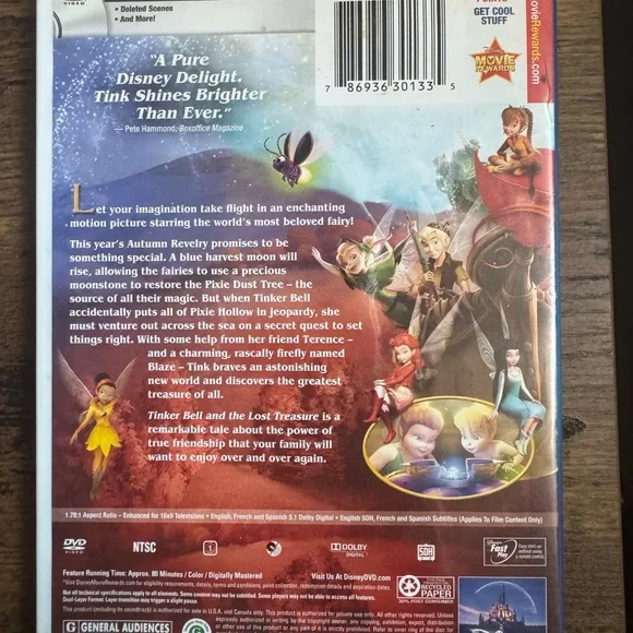 Disney Tinker Bell and the Lost Treasure DVD - Picture 2 of 2